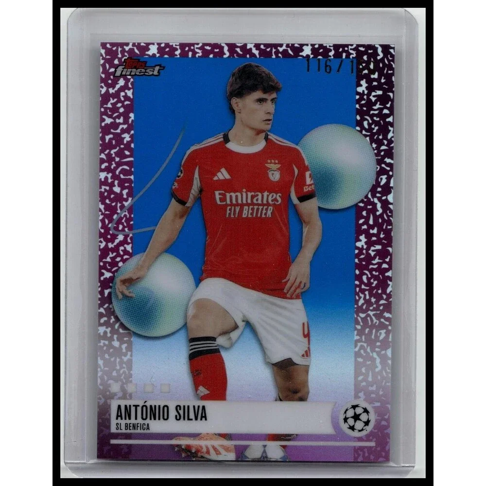 2025-26 Finest UEFA António Silva #345 Benfica Blue Refractor #/150